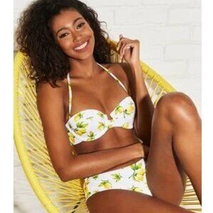 🌸 Size Small - Lemon Print Bikini Set - NWOT